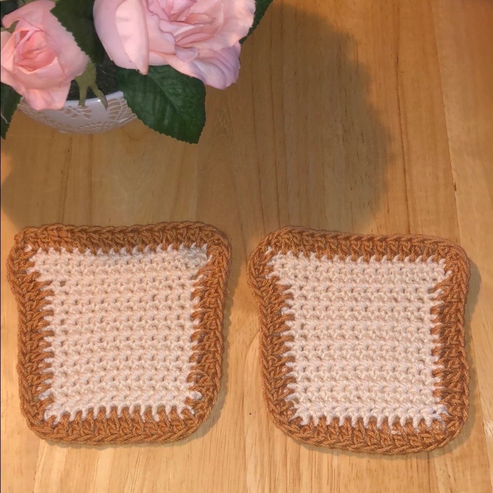 NEW Crochet Toast Coasters (2 Pack) - Picture 2 of 8